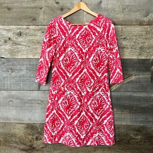 Lilly Pulitzer Charlene Island Coral Reef Madness Dress XS Red Print Knit Sheath